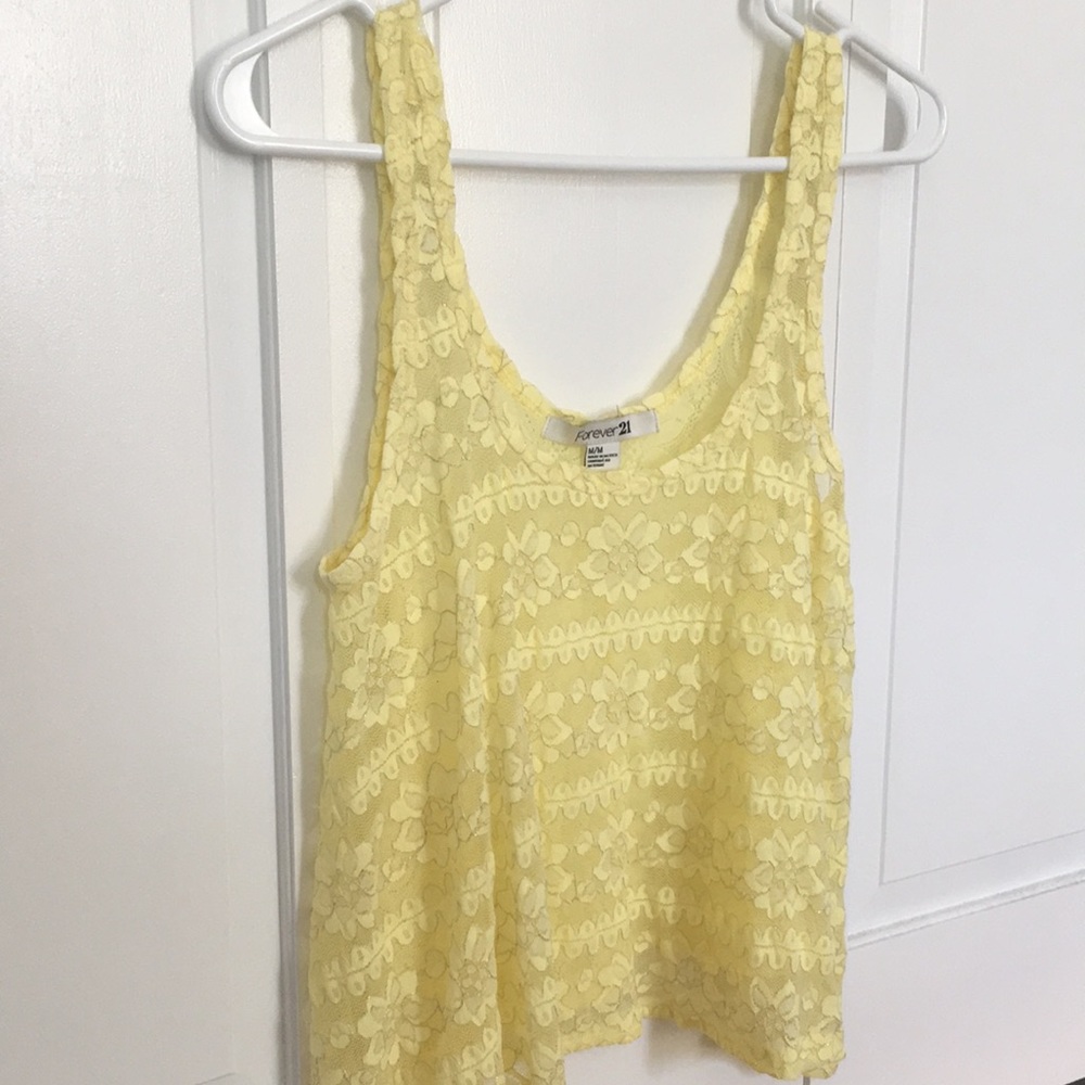 Yellow Lace Tank Top